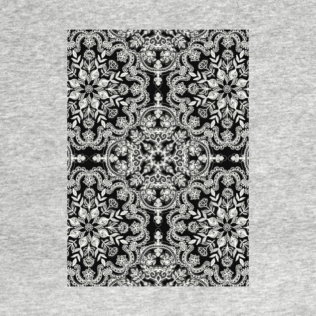 Black & White Folk Art Pattern by micklyn